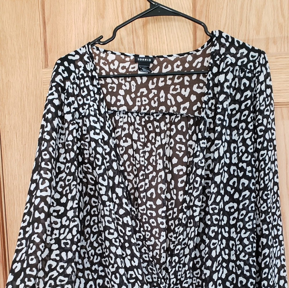 Leopard Print Torrid Sheer Blouse